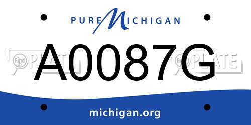 A0087G Michigan License Plate