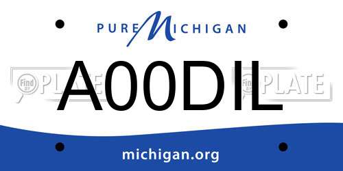 A00DIL Michigan License Plate