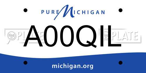 A00QIL Michigan License Plate