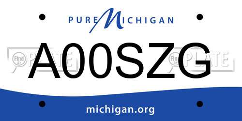 A00SZG Michigan License Plate