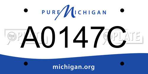 A0147C Michigan License Plate