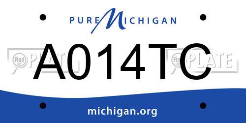 A014TC Michigan License Plate