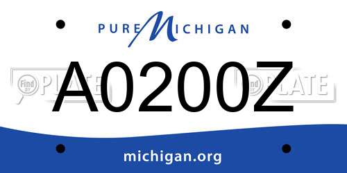 A0200Z Michigan License Plate