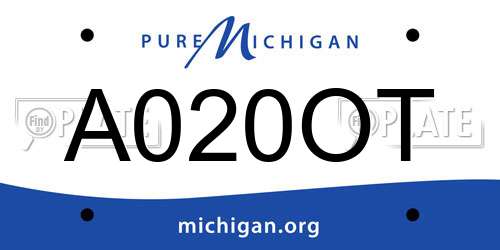 A020OT Michigan License Plate