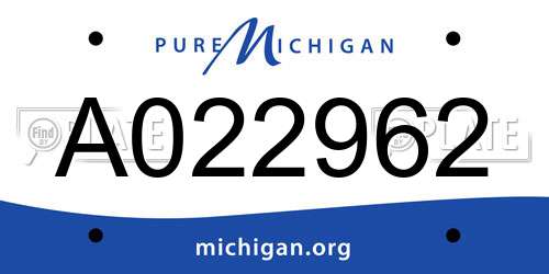 A022962 Michigan License Plate