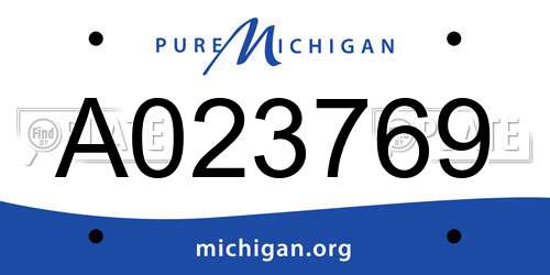 A023769 Michigan License Plate