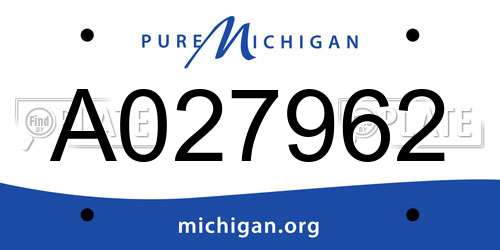 A027962 Michigan License Plate