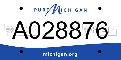 A028876 Michigan License Plate