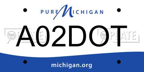 A02DOT Michigan License Plate