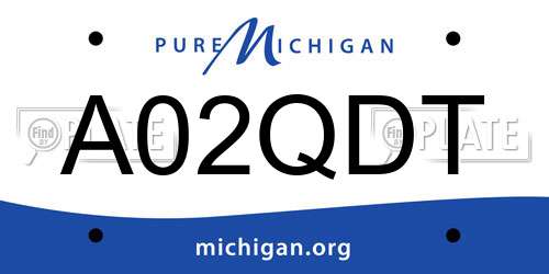 A02QDT Michigan License Plate
