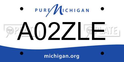 A02ZLE Michigan License Plate