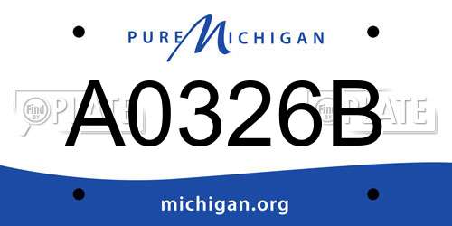 A0326B Michigan License Plate