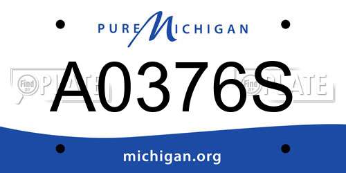 A0376S Michigan License Plate