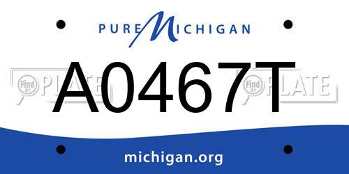 A0467T Michigan License Plate