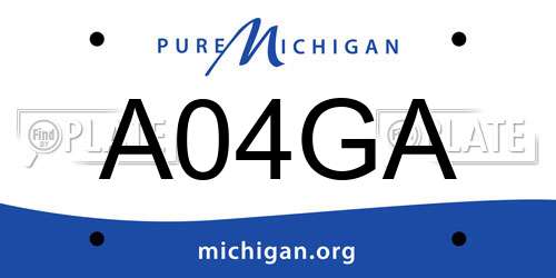 A04GA Michigan License Plate