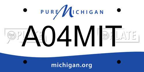 A04MIT Michigan License Plate