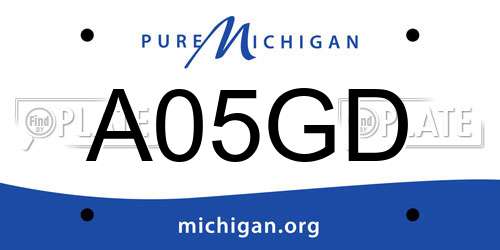 A05GD Michigan License Plate