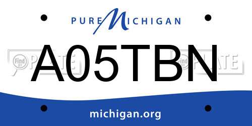 A05TBN Michigan License Plate