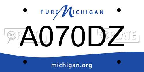 A070DZ Michigan License Plate