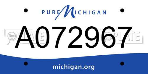 A072967 Michigan License Plate