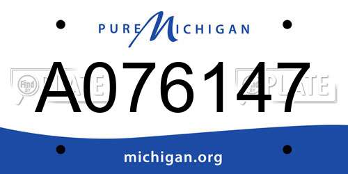 A076147 Michigan License Plate