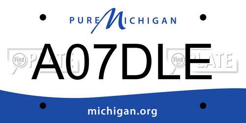 A07DLE Michigan License Plate