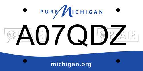 A07QDZ Michigan License Plate