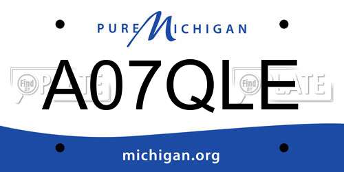 A07QLE Michigan License Plate