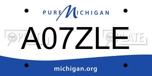 A07ZLE Michigan License Plate