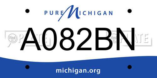 A082BN Michigan License Plate
