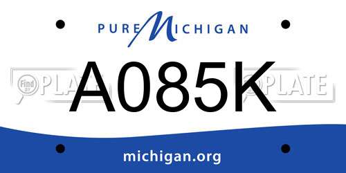 A085K Michigan License Plate