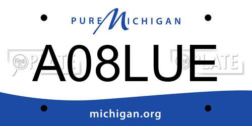 A08LUE Michigan License Plate