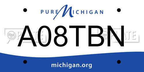 A08TBN Michigan License Plate