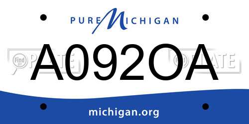 A092OA Michigan License Plate