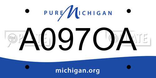 A097OA Michigan License Plate