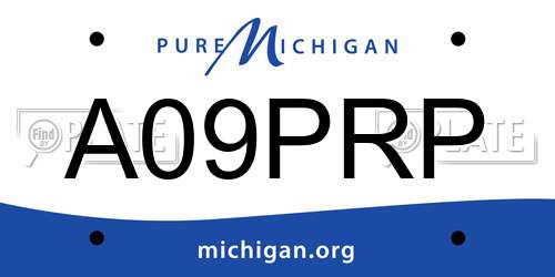 A09PRP Michigan License Plate