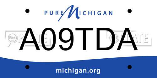 A09TDA Michigan License Plate