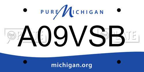 A09VSB Michigan License Plate