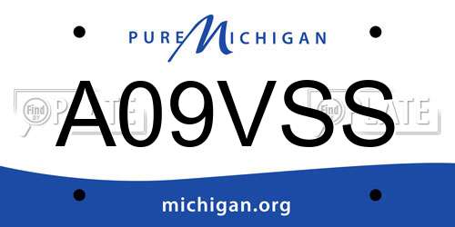 A09VSS Michigan License Plate