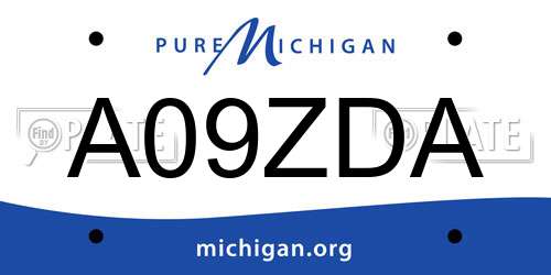 A09ZDA Michigan License Plate