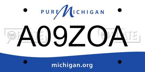 A09ZOA Michigan License Plate