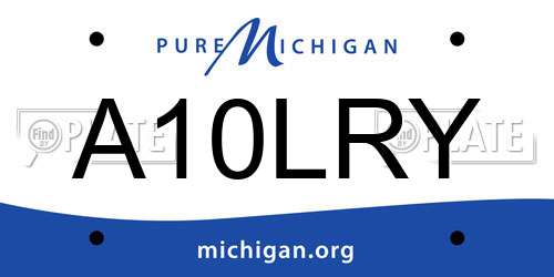 A10LRY Michigan License Plate