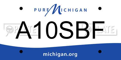 A10SBF Michigan License Plate