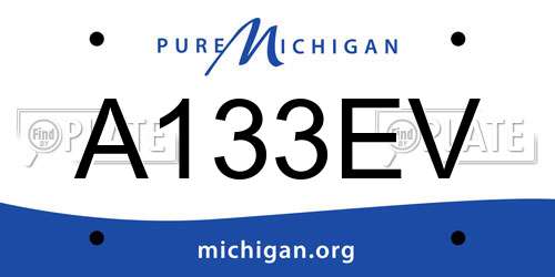 A133EV Michigan License Plate