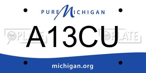 A13CU Michigan License Plate