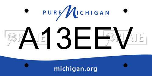 A13EEV Michigan License Plate