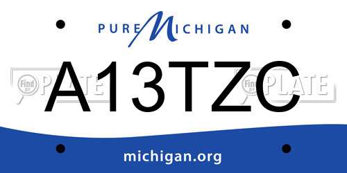 A13TZC Michigan License Plate