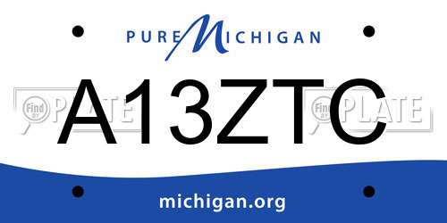 A13ZTC Michigan License Plate
