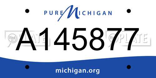 A145877 Michigan License Plate