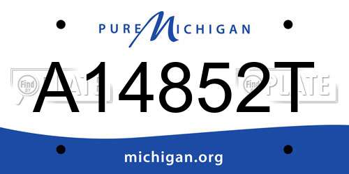 A14852T Michigan License Plate